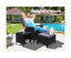 Gardeon 3PC Recliner Chairs Table Sun lounge Wicker Outdoor Furniture Adjustable Black