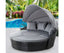 Gardeon Sun Lounge Setting Wicker Lounger Day Bed Patio Outdoor Furniture Black