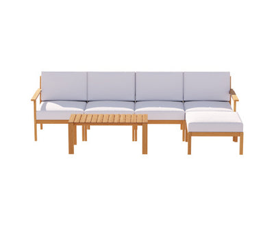 Gardeon 5-Seater Outdoor Sofa Set Wooden Lounge Setting 6PCS