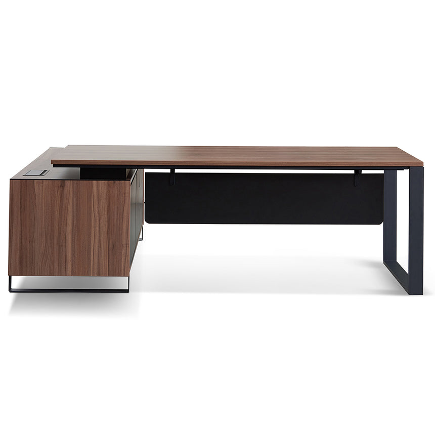 2.3m Right Return Office Desk - Walnut