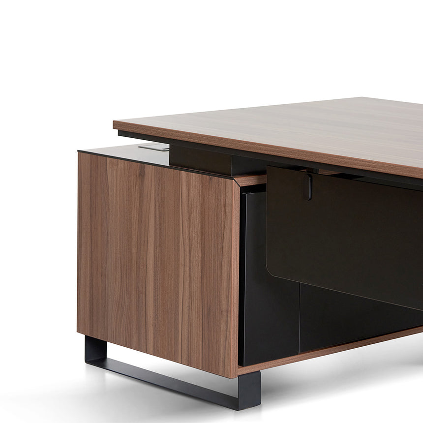 2.3m Right Return Office Desk - Walnut