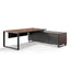 2.3m Right Return Office Desk - Walnut