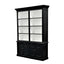 French Library Two-Bay Black Bookcase No Ladder