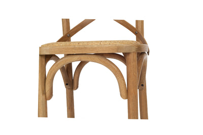 French Cross Back Counter Stool - Natural Oak