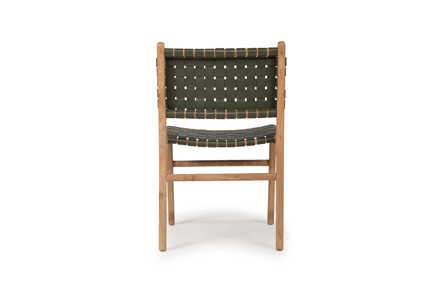 Cashmerie Leather Side Chair - Woven - Olive