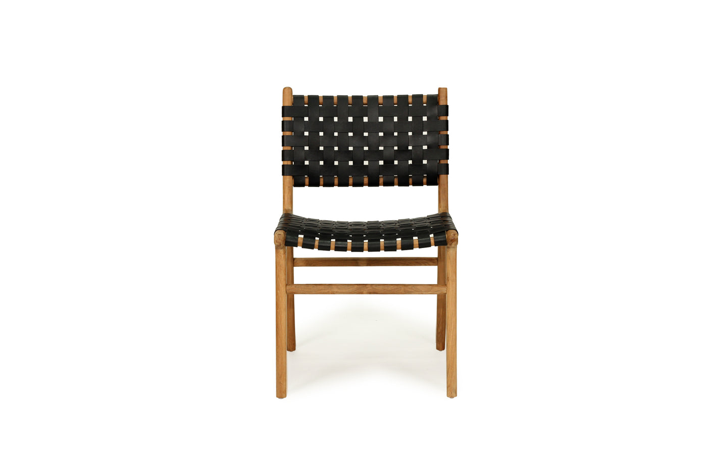 Cashmerie Woven Leather Side Chair - Black