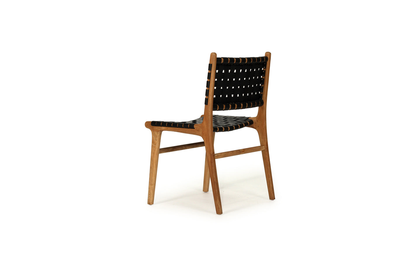 Cashmerie Woven Leather Side Chair - Black