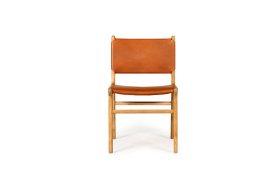 Cashmerie Leather Side Chair - Tan