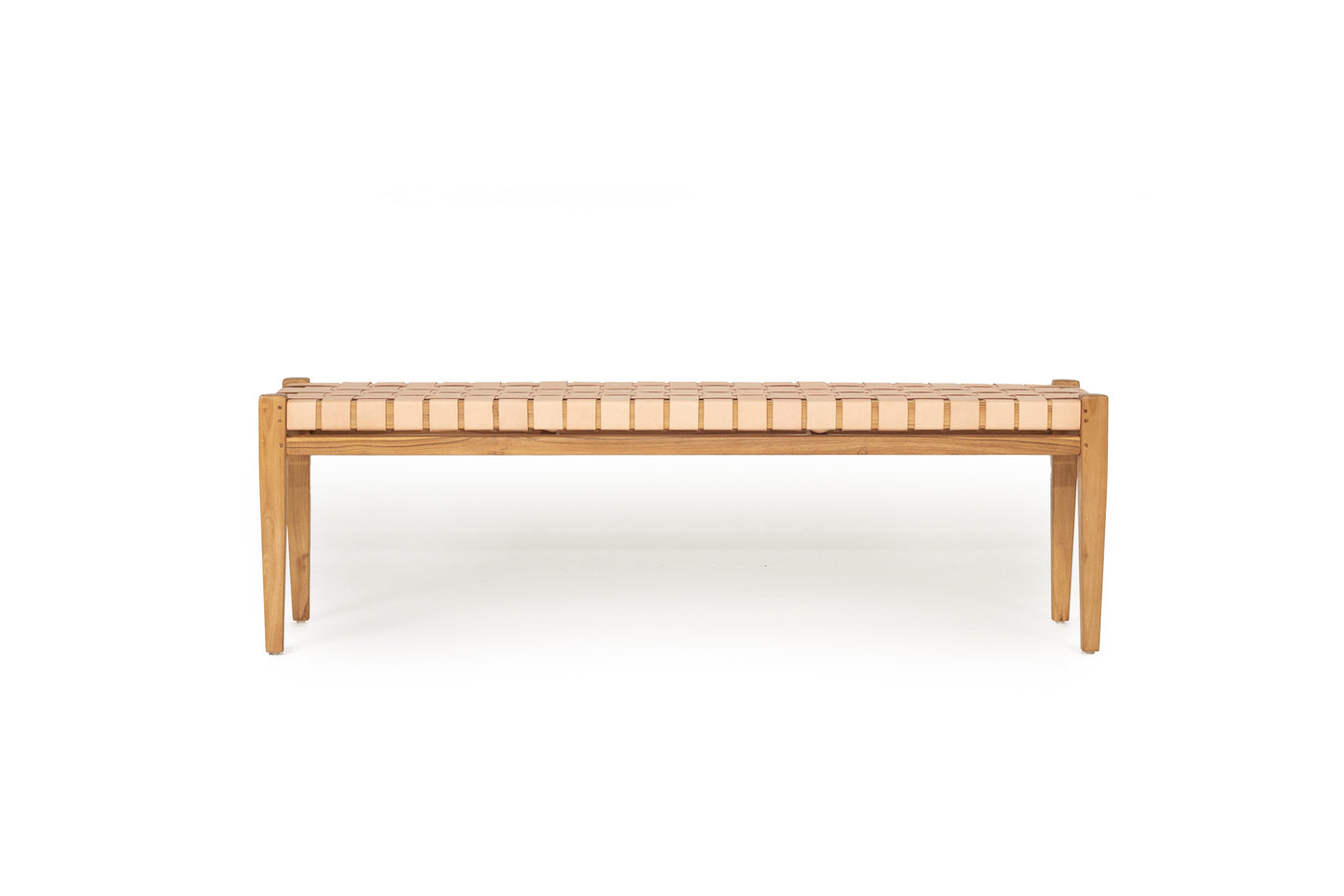 Cashmerie Leather Strap Bench - Nude