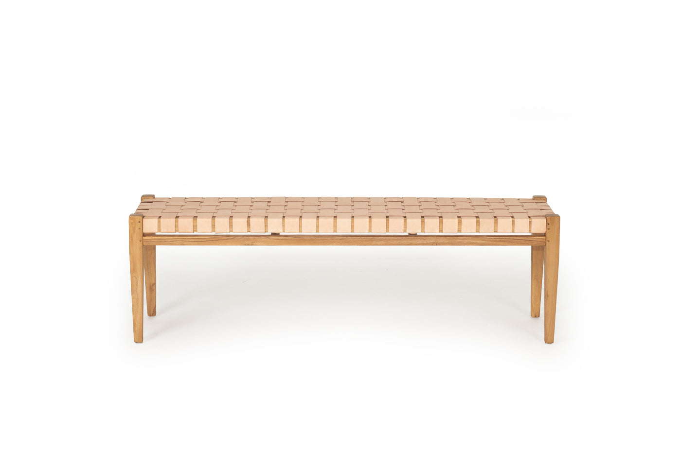 Cashmerie Leather Strap Bench - Nude