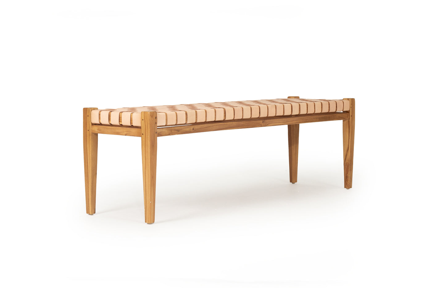 Cashmerie Leather Strap Bench - Nude