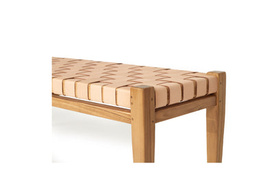 Cashmerie Leather Strap Bench - Nude