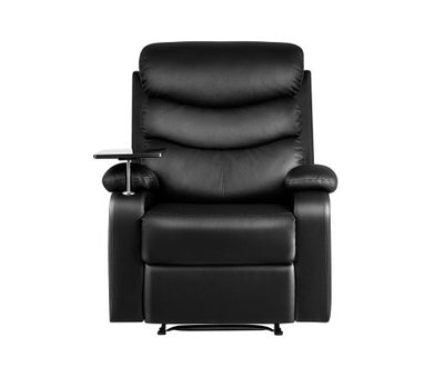 Artiss Recliner Chair Leather Black Tray Table Erika