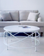Sullivan Marble Top Coffee Table White Metal Base