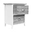 2x Bedside Table Nightstands 2 Drawers Storage Cabinet Bedroom Side Grey