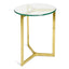 Round Glass Side Table - Gold Base