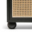 Wooden Side Table with Rattan Front - Black