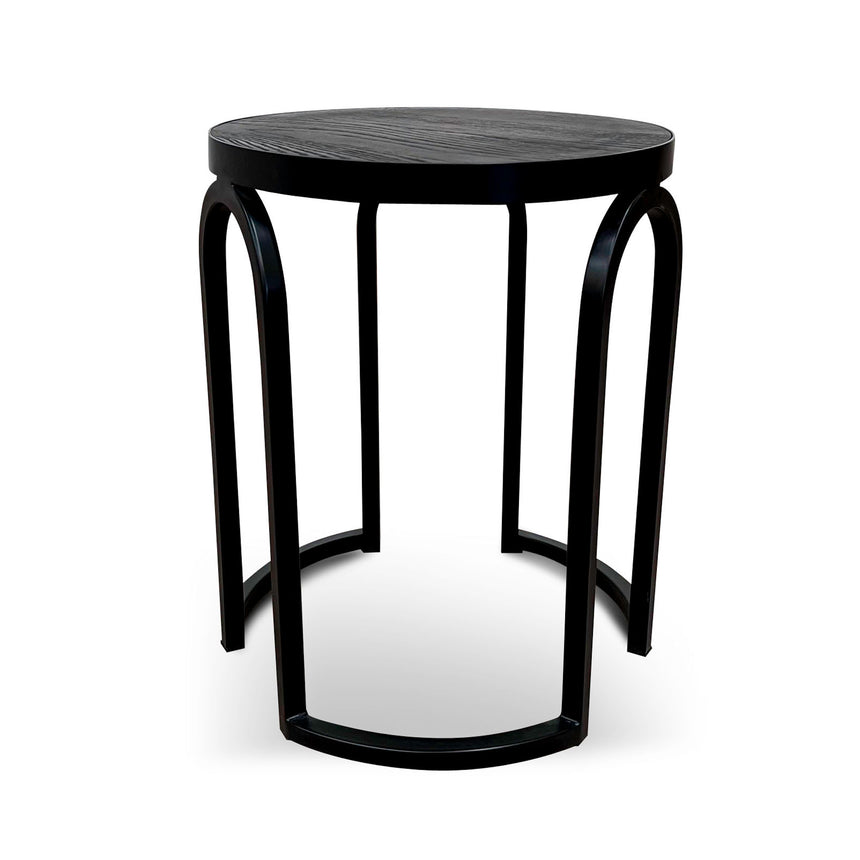 Oak Side Table - Full Black