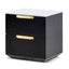 Bedside Table - Black with Marble Top