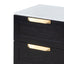 Bedside Table - Black with Marble Top