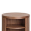 Round Wooden Bedside Table - Walnut