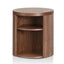 Round Wooden Bedside Table - Walnut