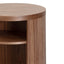 Round Wooden Bedside Table - Walnut