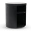 Round Wooden Bedside Table - Black Mountain