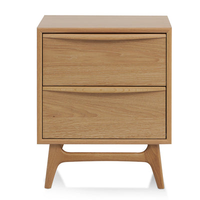 2 Drawer Bedside Table - Natural Oak