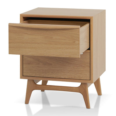 2 Drawer Bedside Table - Natural Oak