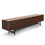 2.1m Walnut Wooden TV Entertainment Unit - Black legs