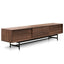 2.1m Walnut Wooden TV Entertainment Unit - Black legs