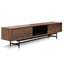 2.1m Walnut Wooden TV Entertainment Unit - Black legs