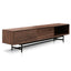 2.1m Walnut Wooden TV Entertainment Unit - Black legs