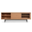 2.1m Wooden Entertainment TV Unit - Natural with Flute Glass Door