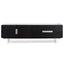 Matte Black TV Entertainment Unit - Brass Legs and Handle