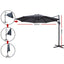 Instahut 3M Roma Outdoor Furniture Garden Umbrella 360 Degree Charcoal