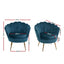 Artiss Armchair Lounge Chair Accent Retro Armchairs Lounge Shell Velvet Navy