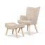 Artiss Armchair and Ottoman - Beige