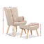 Artiss Armchair and Ottoman - Beige