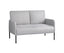 Artiss Armchair 2-Seater Sofa Accent Chair Loveseat Grey Linen Fabric Metal Leg