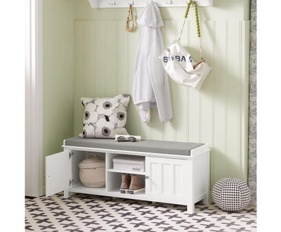 Shoe Cabinet Bench, White