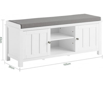 Shoe Cabinet Bench, White