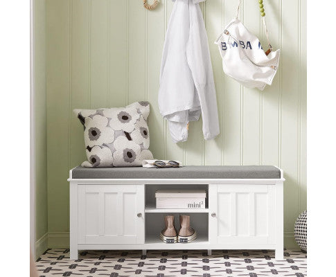 Shoe Cabinet Bench, White