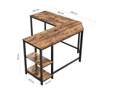 L-Shaped Desk with Shelves