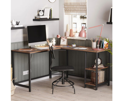 L-Shaped Desk with Shelves