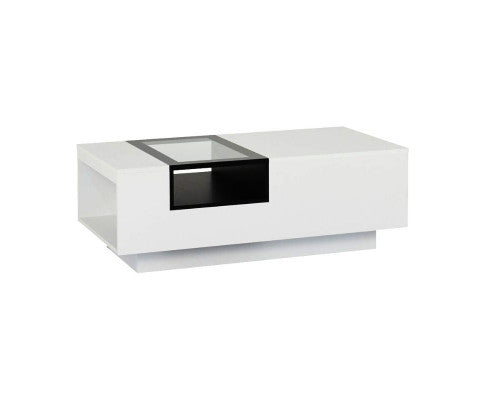 Modern Storage Coffee Table in White and Black 120CM