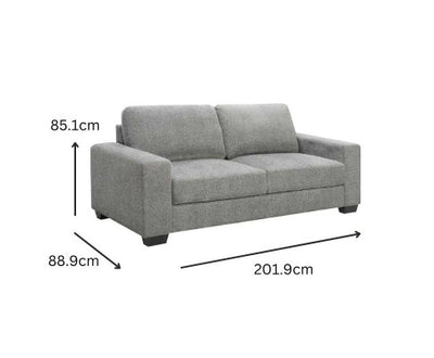 Morgan 3 Seater Fabric Sofa Light Grey