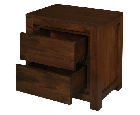 Amsterdam 2 Drawer Bedside Table (Mahogany)