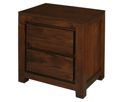 Amsterdam 2 Drawer Bedside Table (Mahogany)